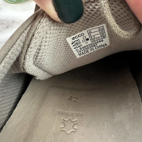 Ecco Mens Oxford Derby Shoes Size EU 42 US 8 Light Gray Suede Leather Lace Up - Picture 9 of 9